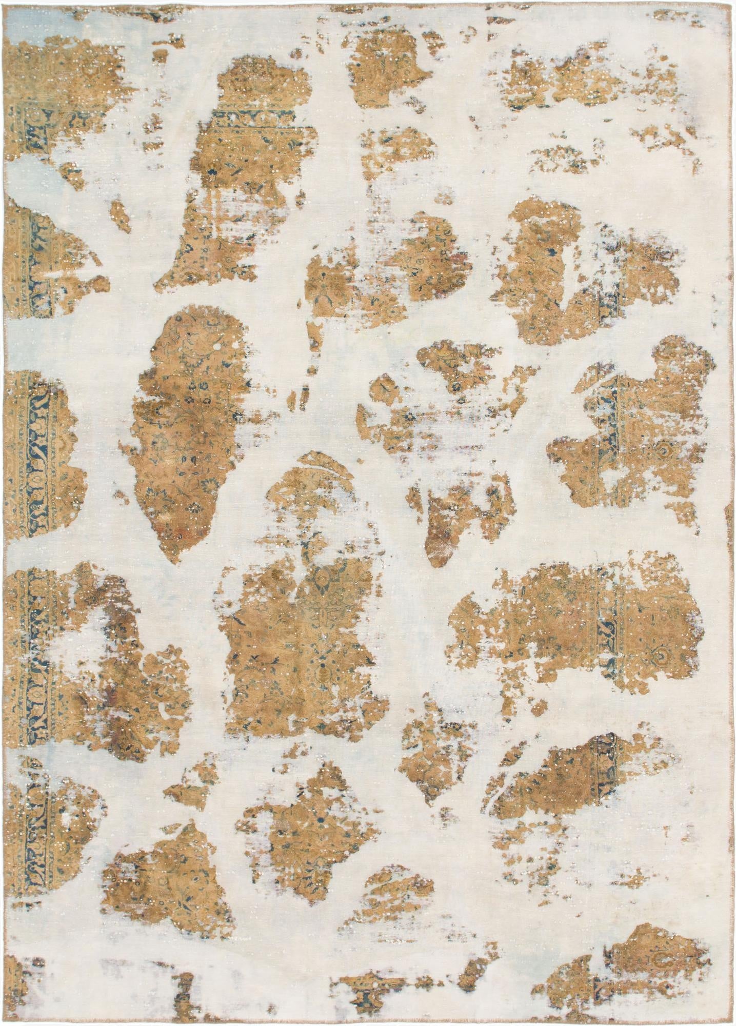 7' x 9' 8  Hand Knotted Ultra Vintage Persian Wool Rug