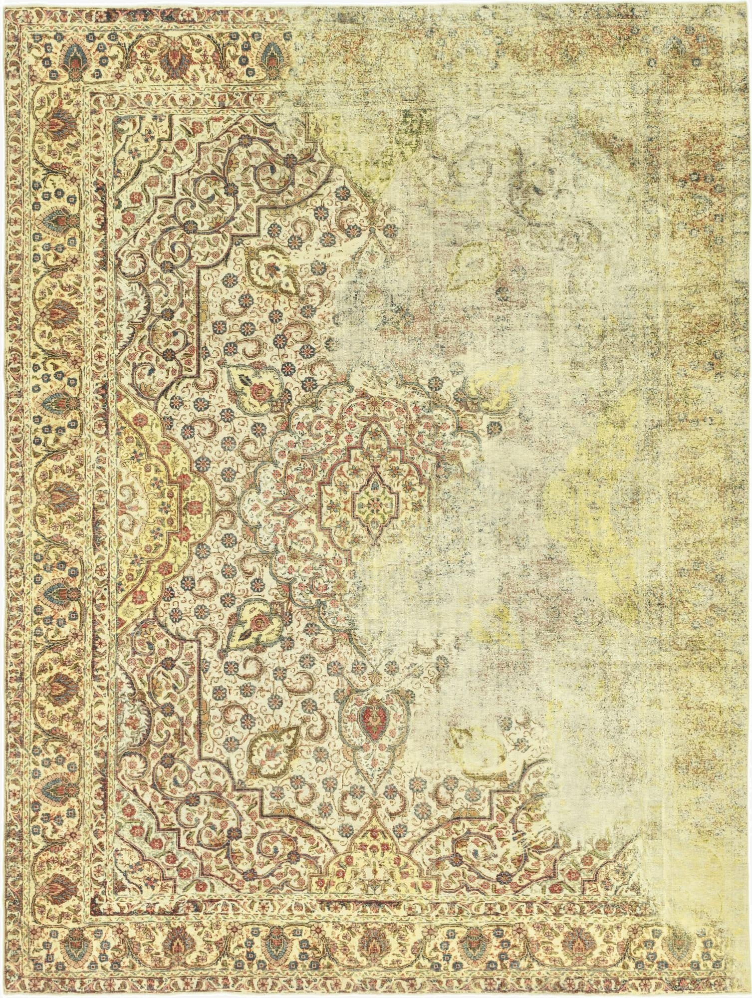 10' 2 x 13' 7  Hand Knotted Ultra Vintage Persian Wool Rug