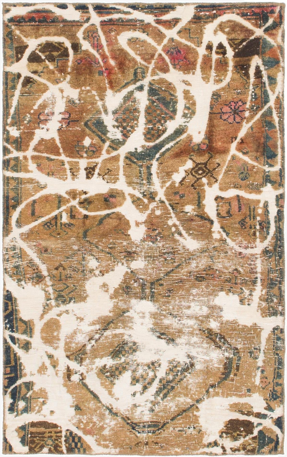 3' 5 x 5' 7  Hand Knotted Ultra Vintage Persian Wool Rug