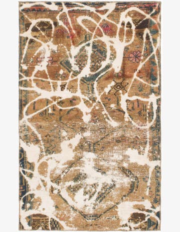 3' 5 x 5' 7 Hand Knotted Ultra Vintage Persian Wool Rug