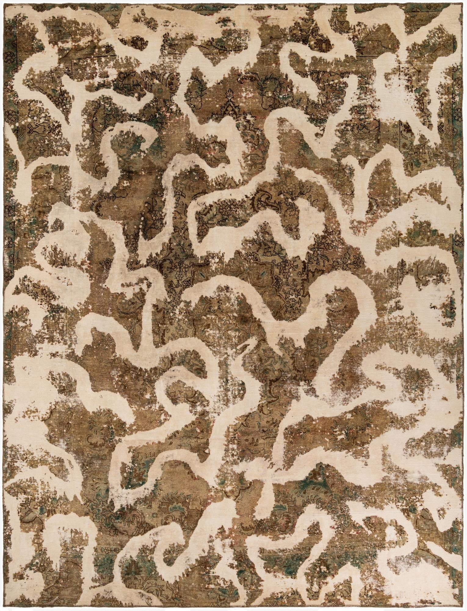 9' 4 x 12' 2  Hand Knotted Ultra Vintage Persian Wool Rug