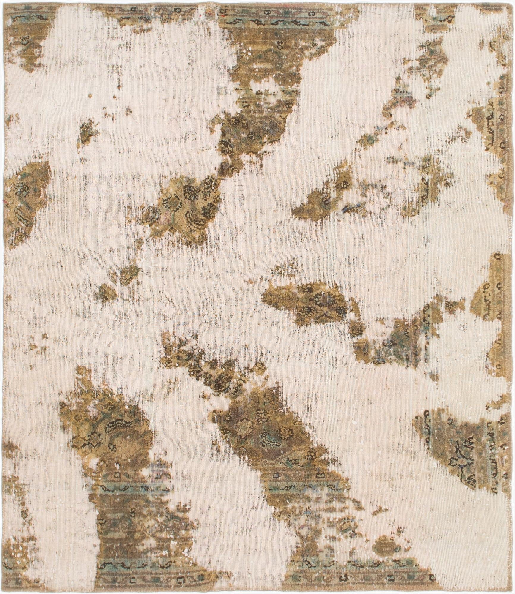 5' 5 x 6' 4  Hand Knotted Ultra Vintage Persian Wool Rug