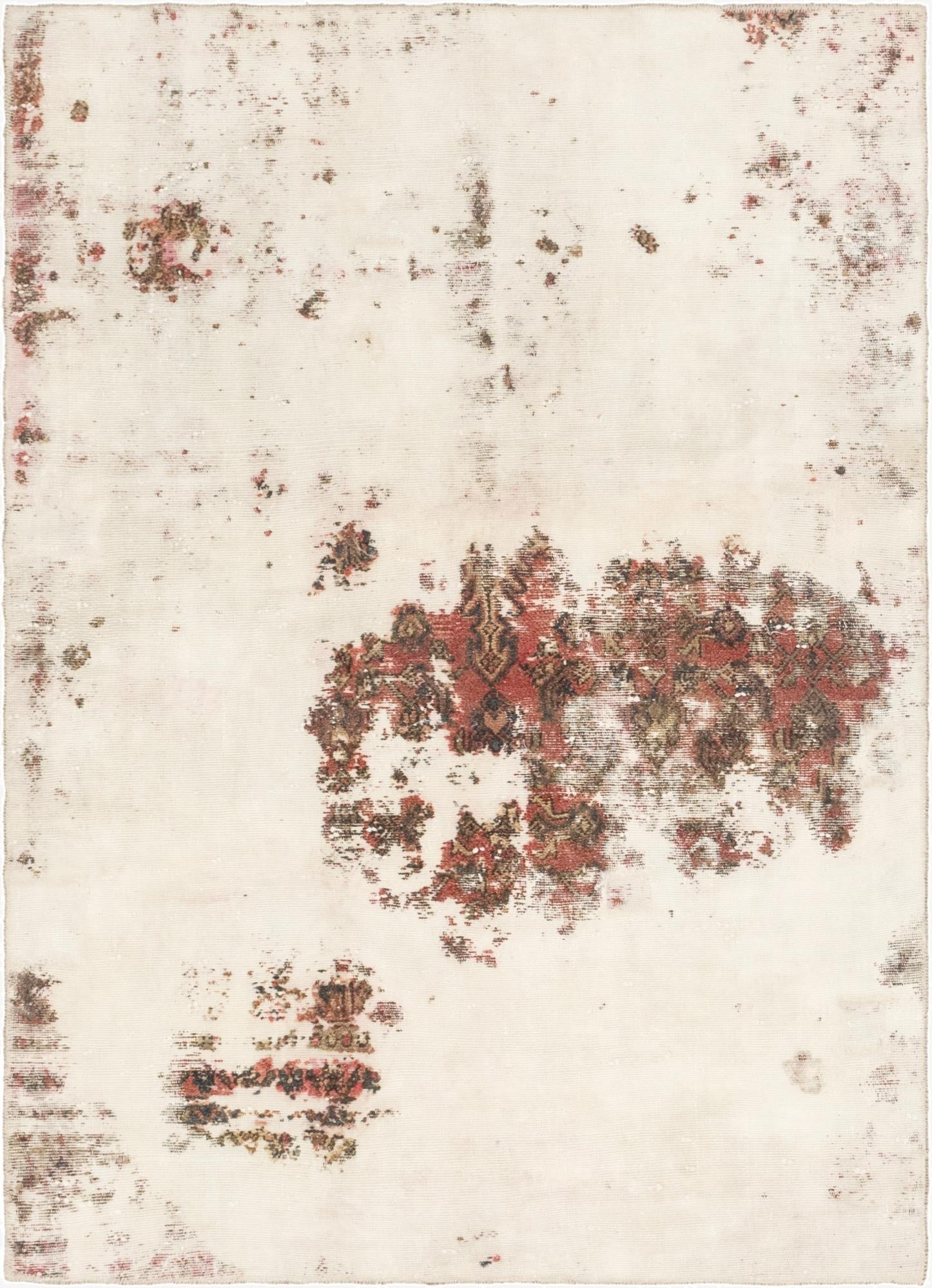 4' 7 x 6' 6  Hand Knotted Ultra Vintage Persian Wool Rug