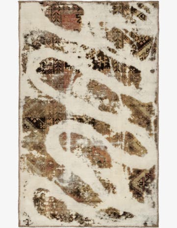 3' 7 x 5' 9 Hand Knotted Ultra Vintage Persian Wool Rug