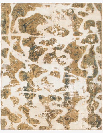 3' 5 x 4' 4 Hand Knotted Ultra Vintage Persian Wool Rug