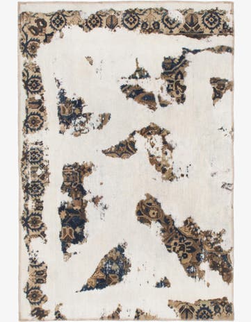 4' 2 x 6' 2 Hand Knotted Ultra Vintage Persian Wool Rug