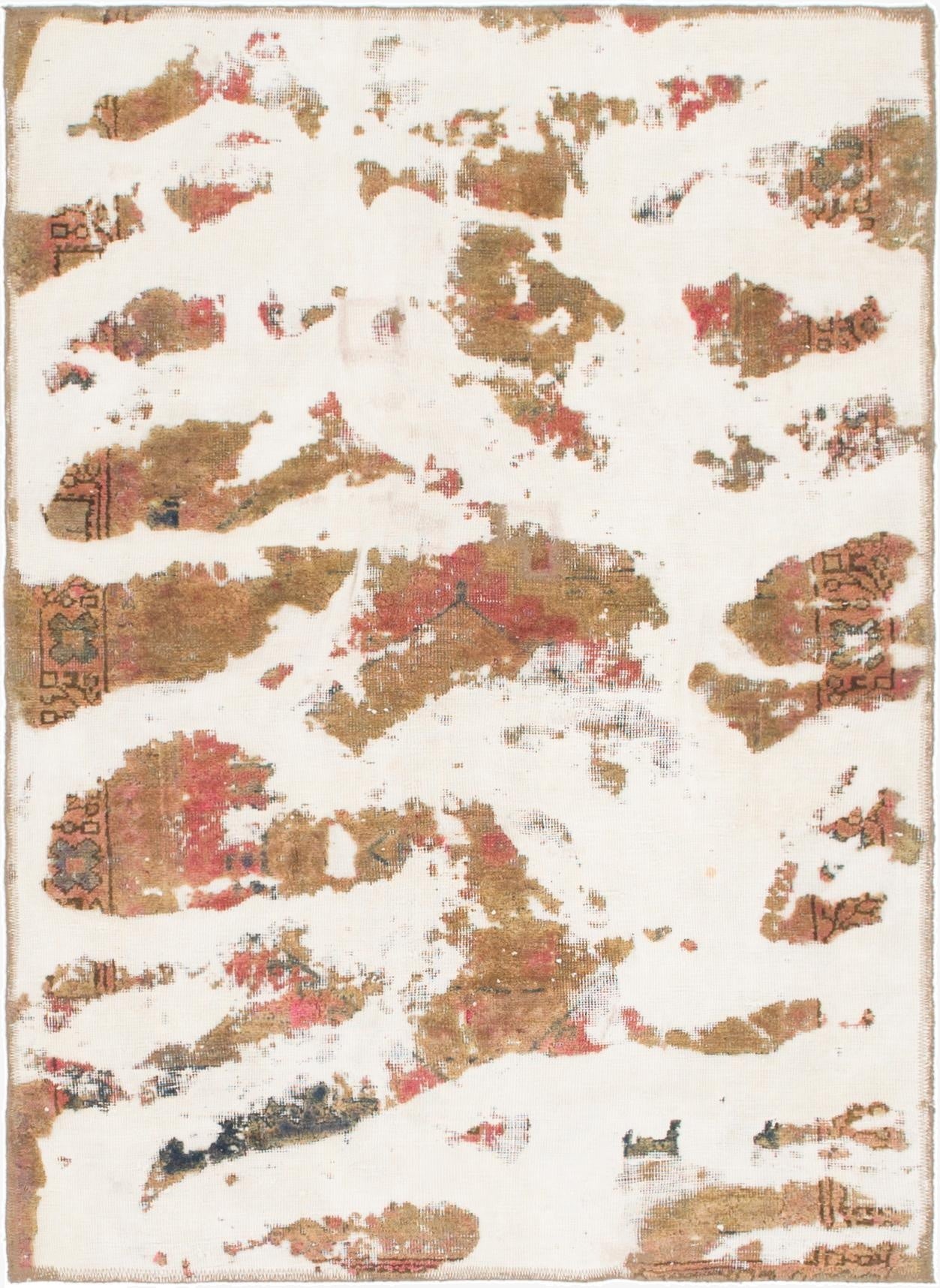 3' 8 x 5'  Hand Knotted Ultra Vintage Persian Wool Rug