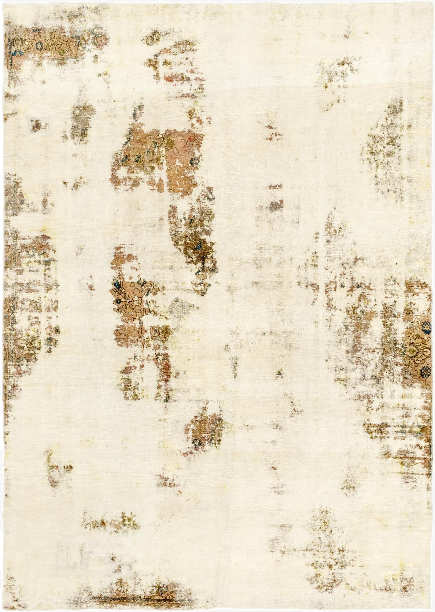 9' x 12' 6  Hand Knotted Ultra Vintage Persian Wool Rug