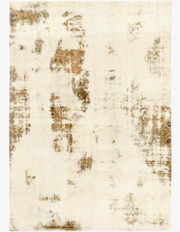 9' x 12' 6 Hand Knotted Ultra Vintage Persian Wool Rug