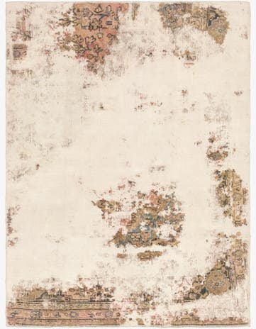 4' 9 x 6' 5 Hand Knotted Ultra Vintage Persian Wool Rug