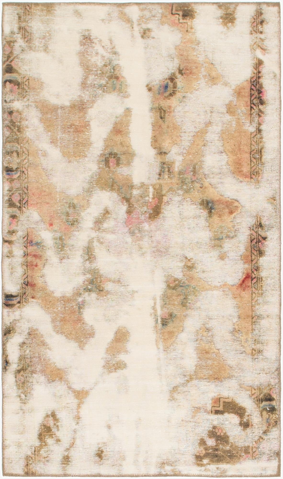 3' 7 x 6' 4  Hand Knotted Ultra Vintage Persian Wool Rug