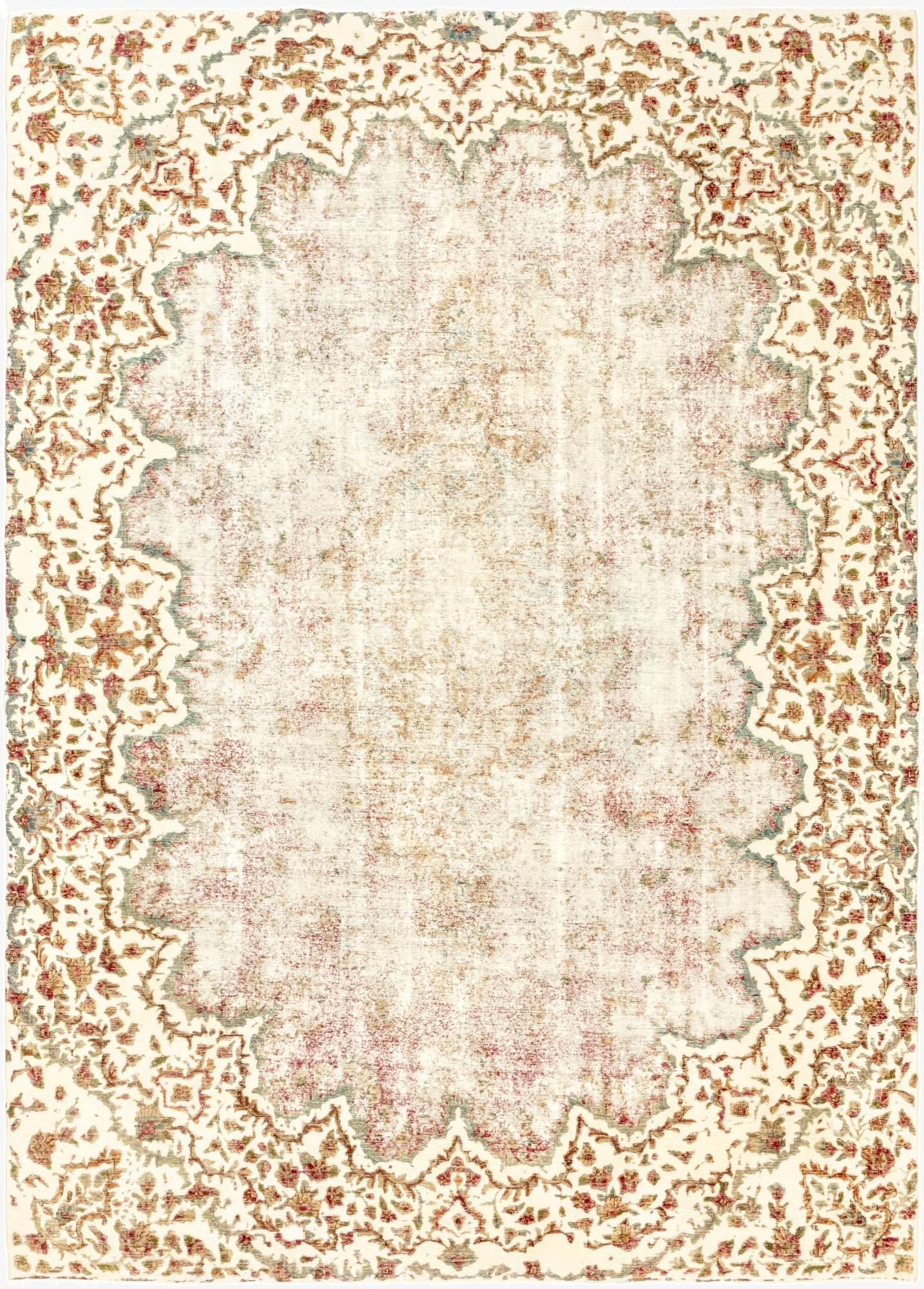 9' 4 x 13' 2  Hand Knotted Ultra Vintage Persian Wool Rug
