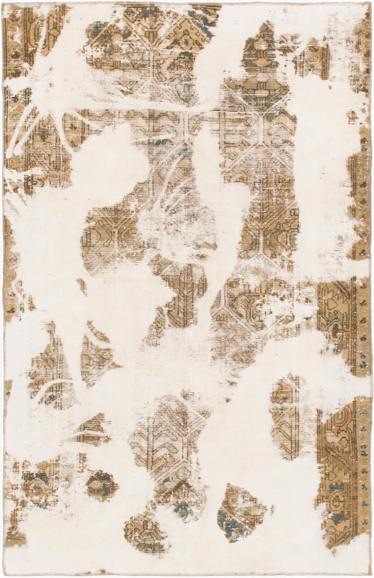 4' 10 x 7' 10  Hand Knotted Ultra Vintage Persian Wool Rug