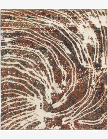 5' 5 x 6' 2 Hand Knotted Ultra Vintage Persian Wool Rug