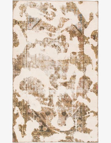 4' x 6' 9 Hand Knotted Ultra Vintage Persian Wool Rug