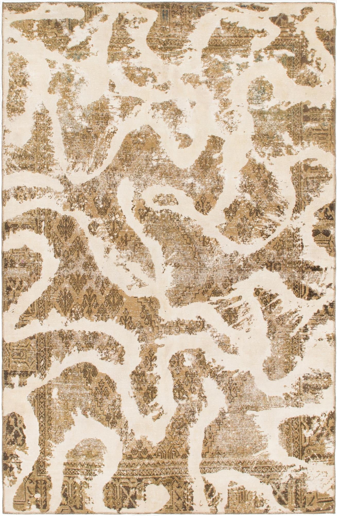 6' x 9' 7  Hand Knotted Ultra Vintage Persian Wool Rug