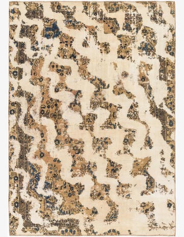 7' x 10' 2 Hand Knotted Ultra Vintage Persian Wool Rug