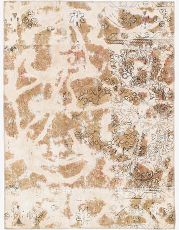 4' 8 x 6' 2 Hand Knotted Ultra Vintage Persian Wool Rug