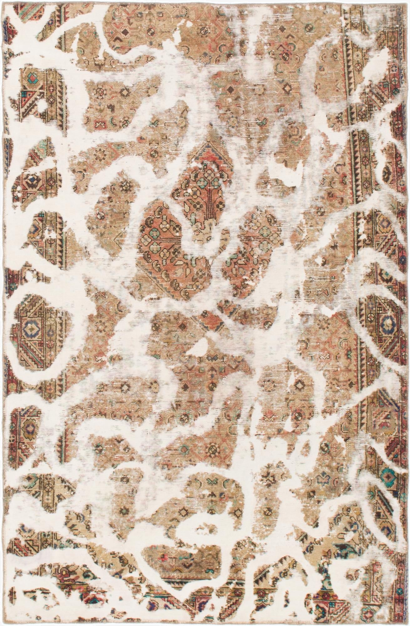 5' 4 x 8' 2  Hand Knotted Ultra Vintage Persian Wool Rug