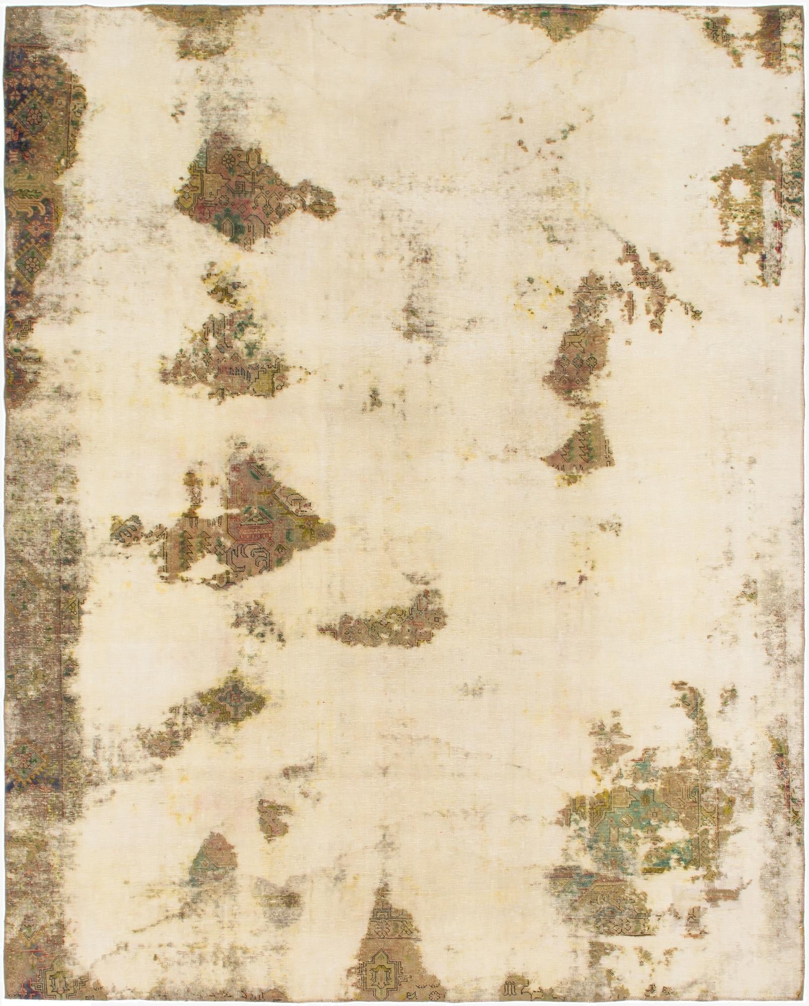 9' 7 x 11' 10  Hand Knotted Ultra Vintage Persian Wool Rug