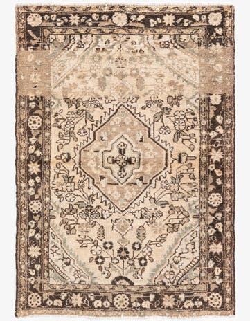 3' 7 x 5' 1 Hand Knotted Ultra Vintage Persian Wool Rug