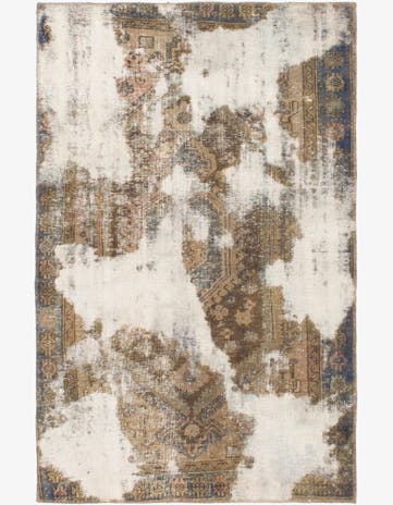 3' 10 x 6' 2 Hand Knotted Ultra Vintage Persian Wool Rug