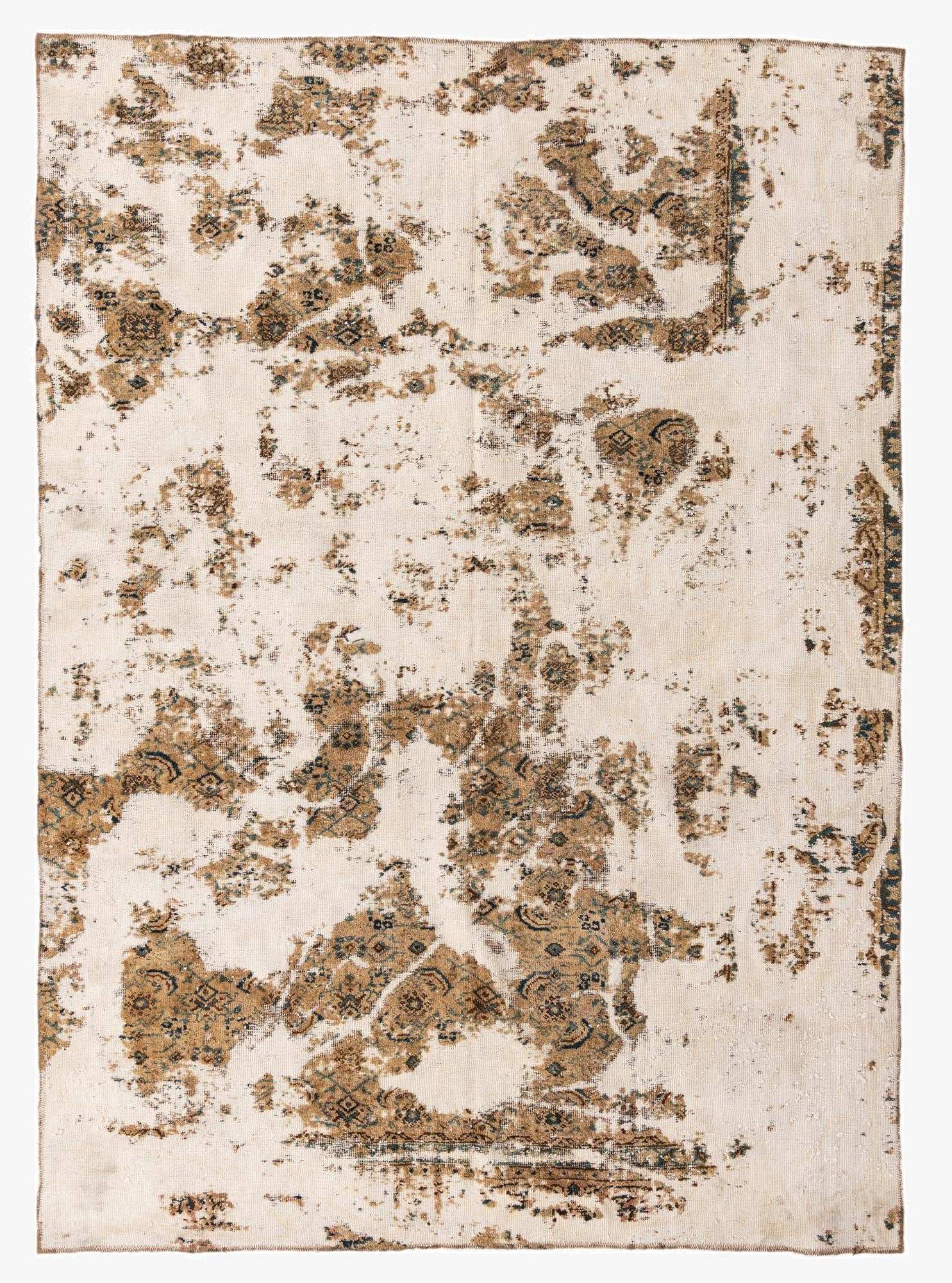 7' x 9' 9  Hand Knotted Ultra Vintage Persian Wool Rug