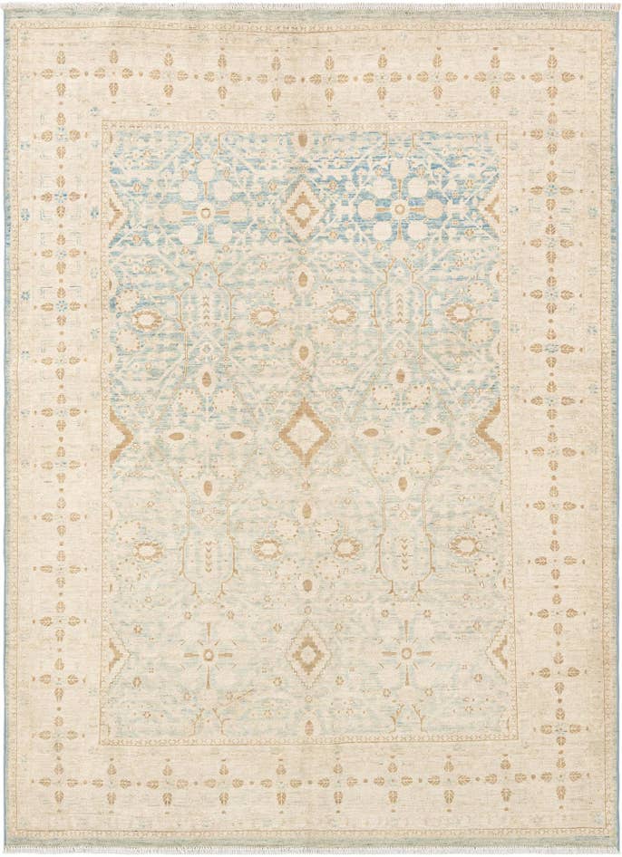 Detail image of 4' 10 x 6' 7 Hand Knotted Ziegler Rug