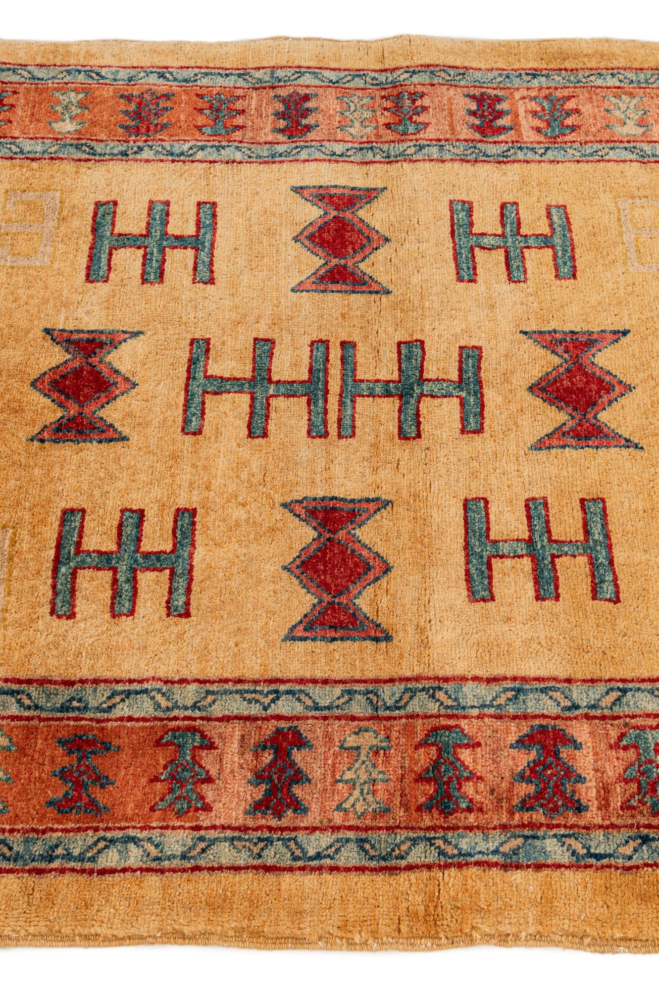 3' 5 x 5' 1 Hand Knotted Ziegler Wool Rug