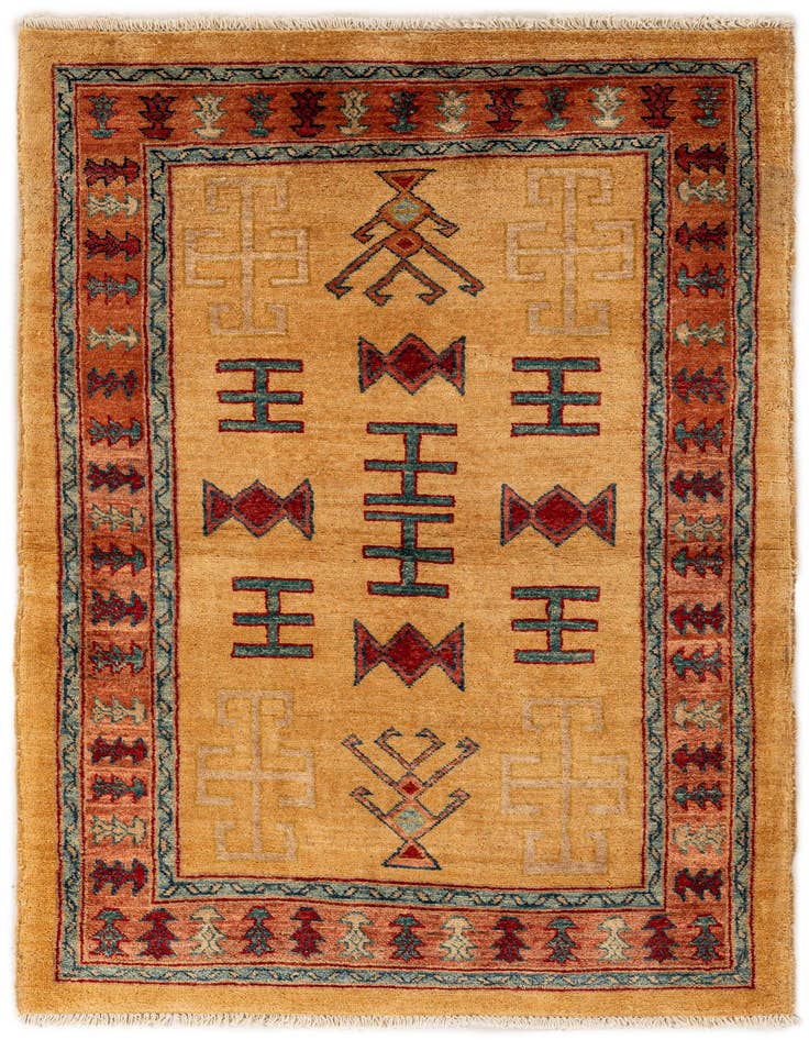 Detail image of 3' 5 x 5' 1 Hand Knotted Ziegler Wool Rug