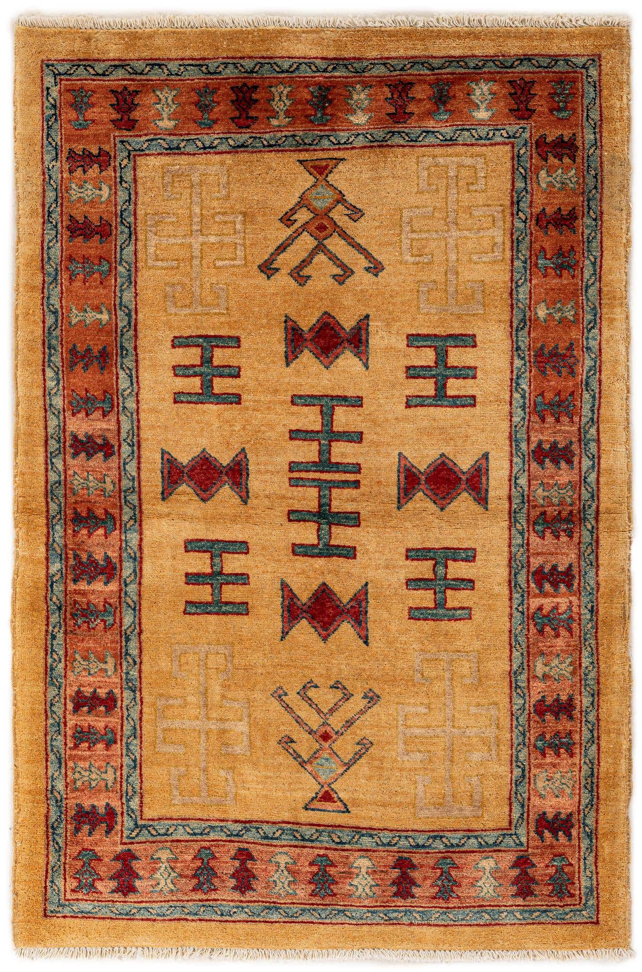 3' 5 x 5' 1 Hand Knotted Ziegler Wool Rug