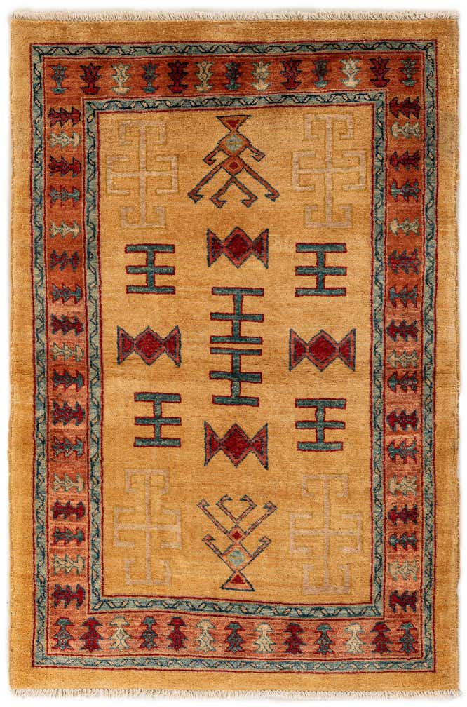 3' 5 x 5' 1 Hand Knotted Ziegler Wool Rug