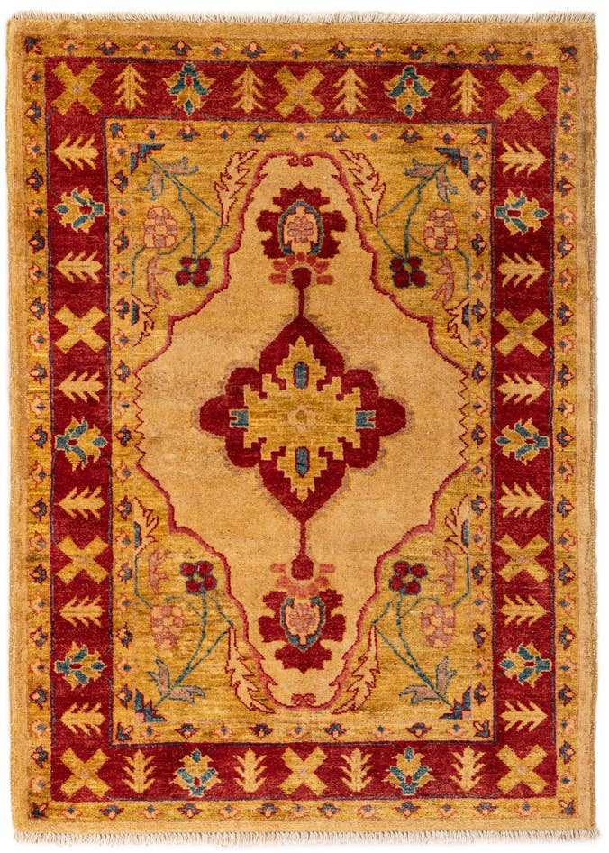 Detail image of 3' 6 x 4' 9 Hand Knotted Ziegler Wool Rug