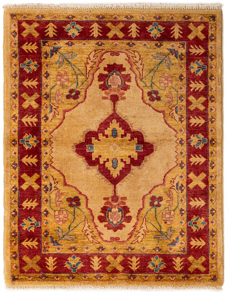 Detail image of 3' 5 x 4' 10 Hand Knotted Ziegler Wool Rug