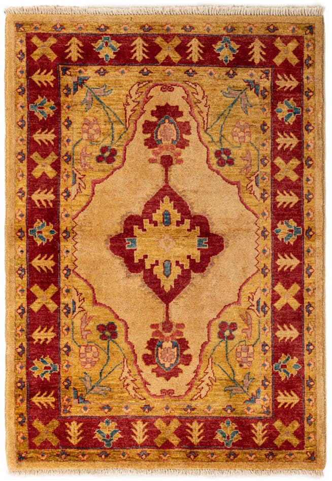 Detail image of 3' 5 x 4' 10 Hand Knotted Ziegler Wool Rug