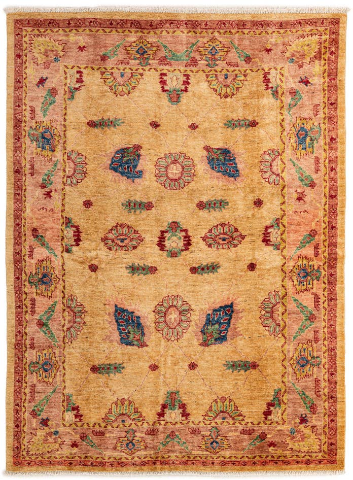 Detail image of 5' 6 x 7' 3 Hand Knotted Ziegler Wool Rug