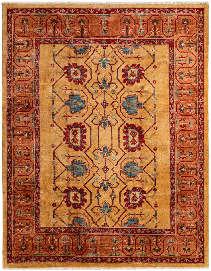 Detail image of 6' 8 x 9' 5 Hand Knotted Ziegler Wool Rug