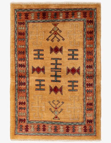 3' 5 x 5' 1 Hand Knotted Ziegler Wool Rug