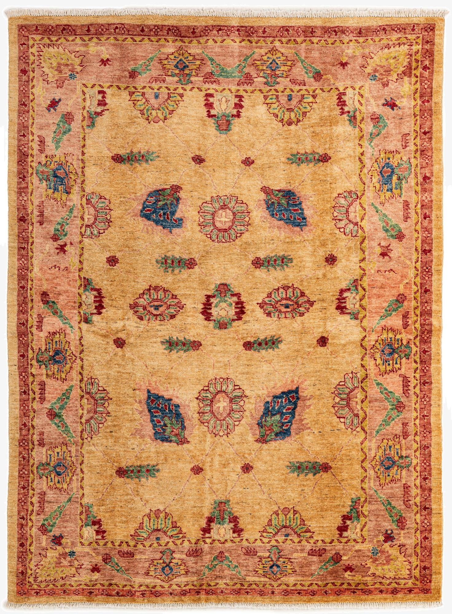 5' 6 x 7' 3  Hand Knotted Ziegler Wool Rug