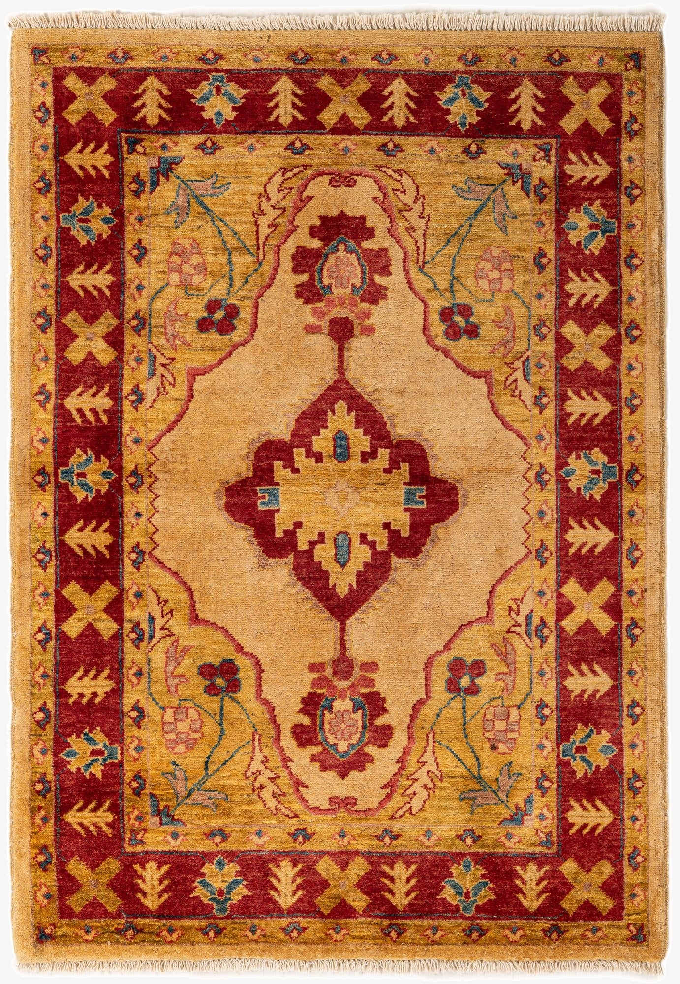 3' 5 x 4' 10  Hand Knotted Ziegler Wool Rug