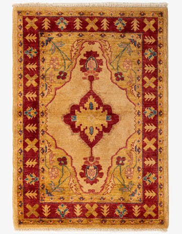 3' 5 x 4' 10 Hand Knotted Ziegler Wool Rug