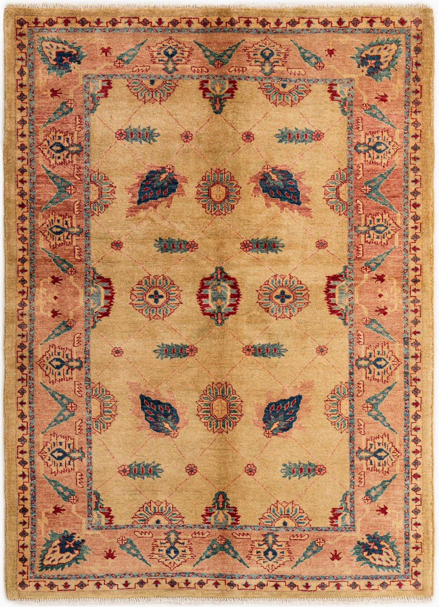 157cm x 215cm  Hand Knotted Ziegler Wool Rug