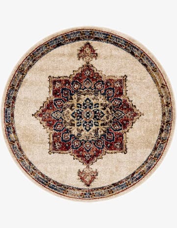 Cream Arcadia Round Rug
