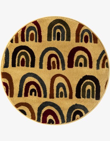 Cream Cafe Round Rug