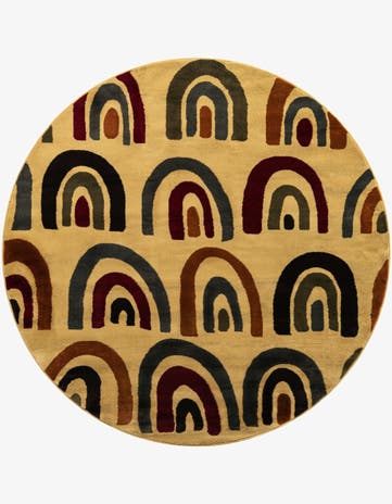 Cream Cafe Round Rug