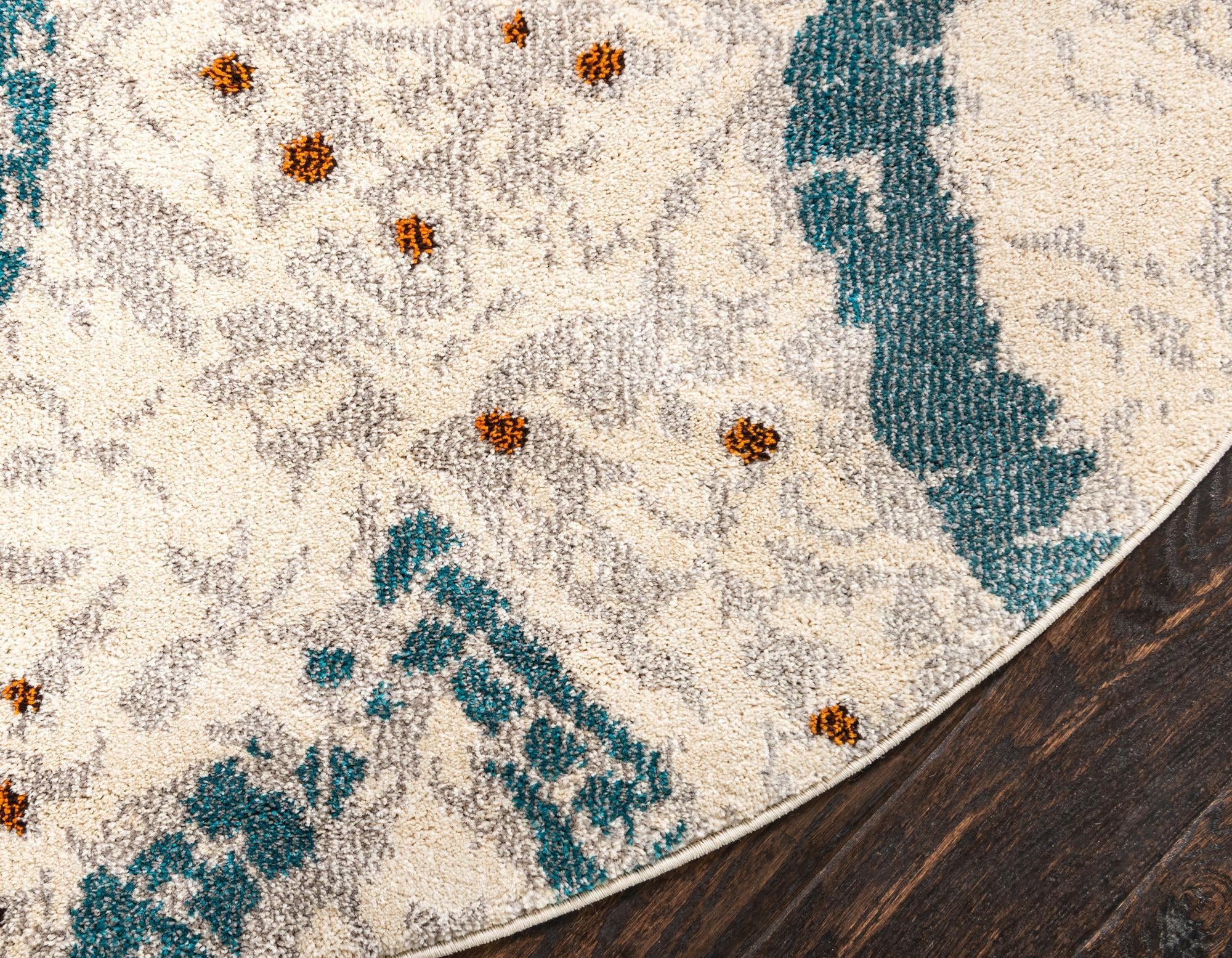 8' x 8' Washable Casablanca Round Rug