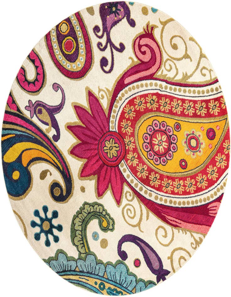 Detail image of 8' x 8' Washable Casablanca Round Rug