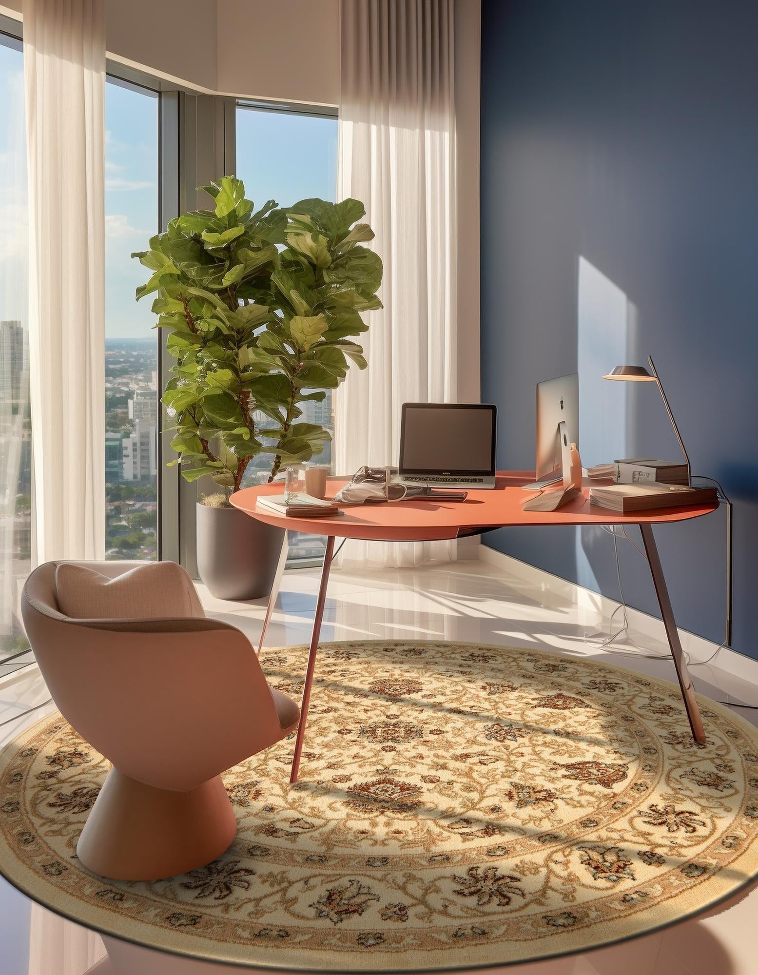 7' 10 x 7' 10 Classic Agra Round Rug