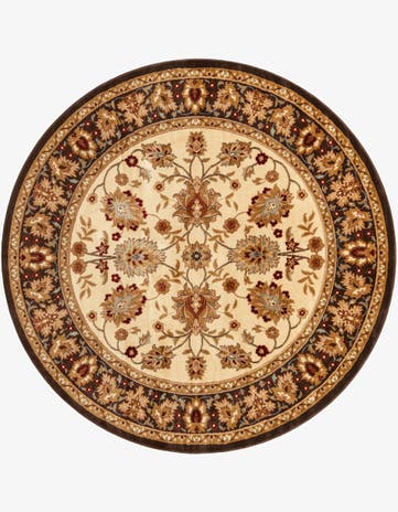 Cream Classic Agra Round Rug