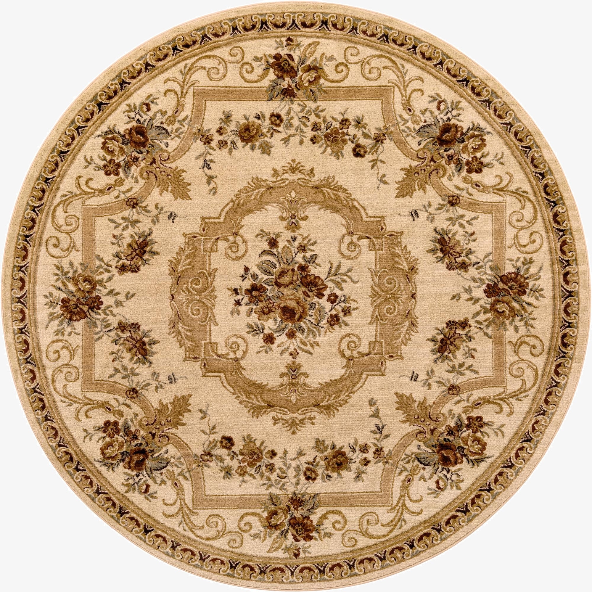 10' x 10' Classic Aubusson Round Rug